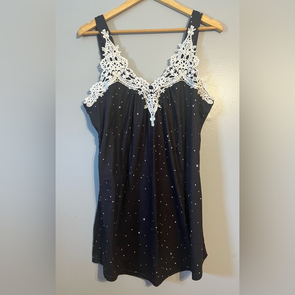 NWT Beautiful Black Starred Tank Top